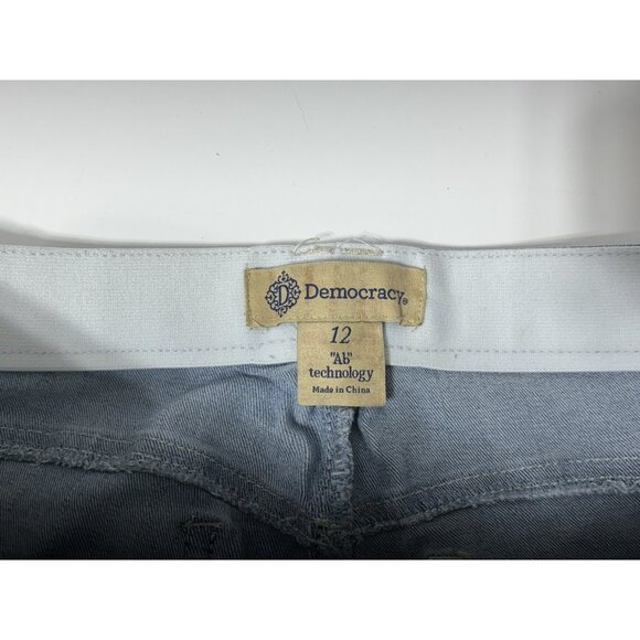 Democracy "Ab" Technology Women's Distressed High Rise Slim Straight Jeans 12 - Picture 4 of 5